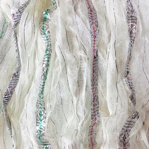 Beautiful Sparkly Silver Metallic Cream Scarf